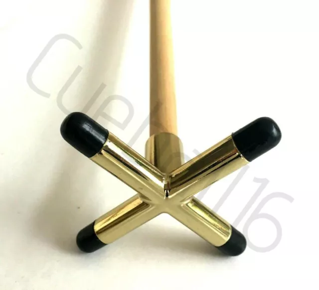 1 x 57" 2 PIECE POOL or SNOOKER CUES With BRASS CROSS / BRIDGE REST For TABLES