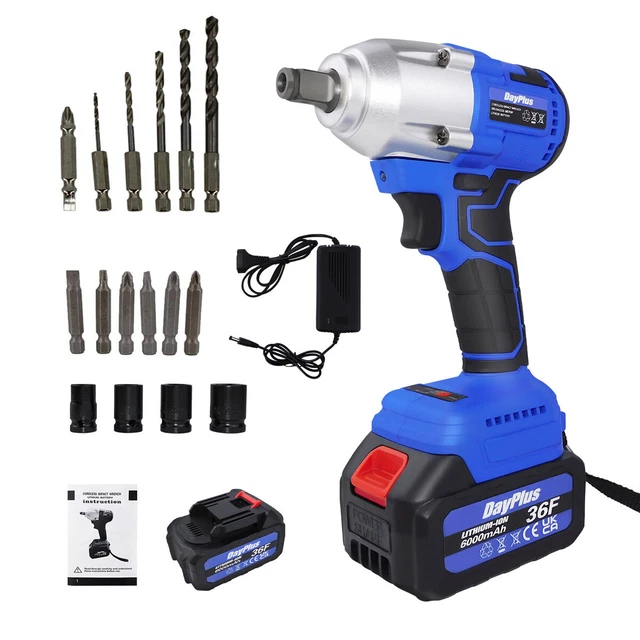 BATTERY CORDLESS IMPACT Wrench 1/2'' Brushless 420Nm Ratchet Rattle Nut