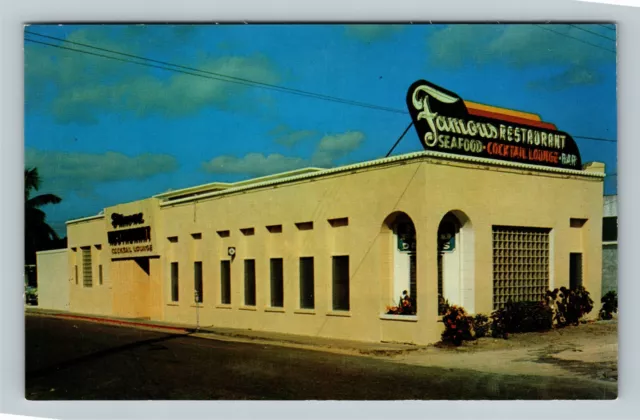 Lake Worth FL, Famous Restaurant, Cocktail Lounge, Florida Vintage Postcard