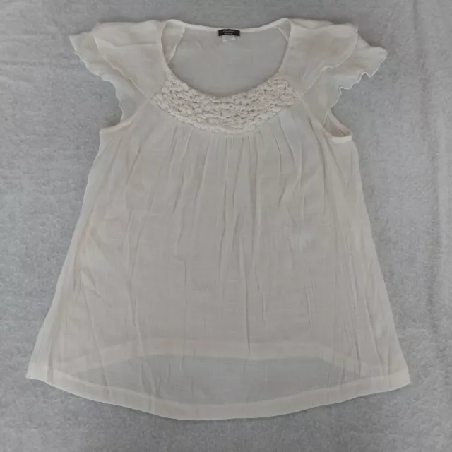 Cocomo Woman 1X White Sheer Lace Top