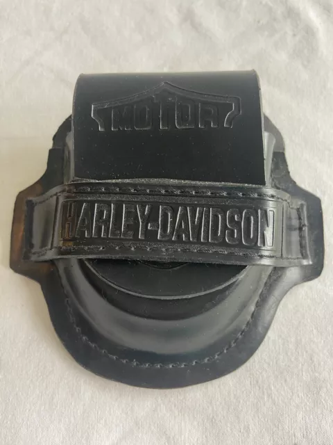 Harley Davidson Vintage? Lighter Pouch Belt Case Embossed Small Black Sheath 
