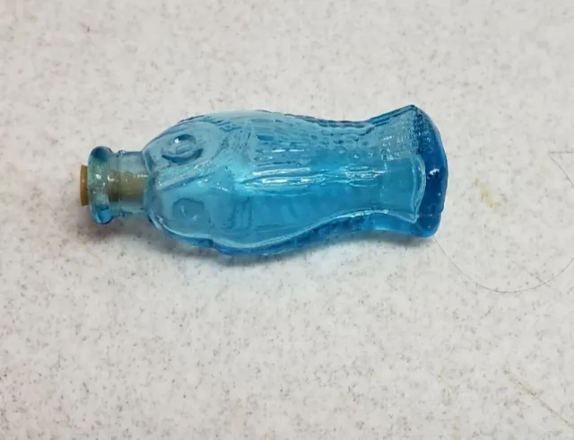 Doctor Fisch's Bitters Blue Glass Fish Shape Bottle Taiwan