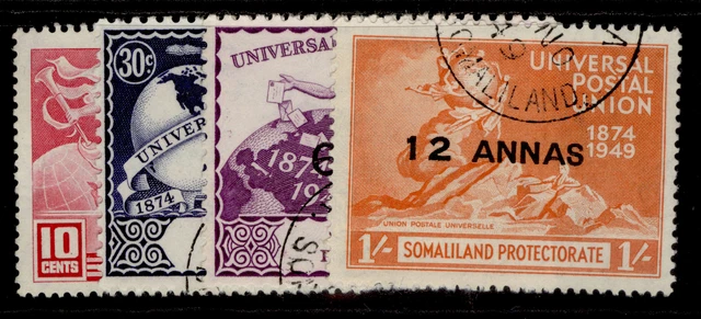 SOMALILAND PROTECTORATE GVI SG121-124, anniversary of UPU set FINE USED. Cat £11