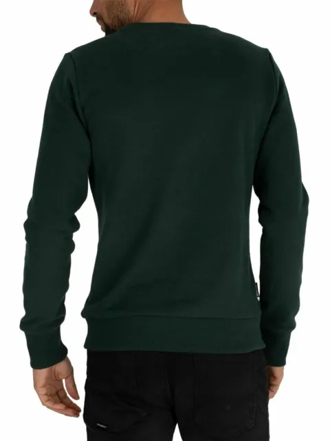 Felpa pullover uomo Superdry Core logo a righe maglione verde Academy taglia XL 6