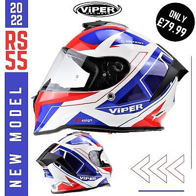 Viper Rs55 Full Face Motorcycle Motorbike Crash Helmet Pinlock Race Track Helmet