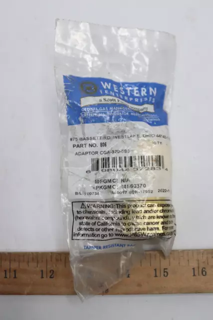 Western Enterprise Cylinder Adapter CGA 320 to CGA Brass 806