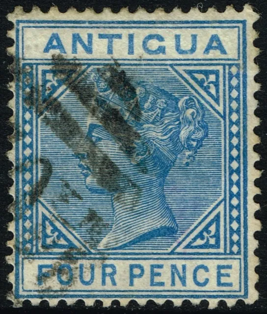 SG 23 ANTIGUA 1882 – 4d BLUE (wmk. Crown CA) – USED