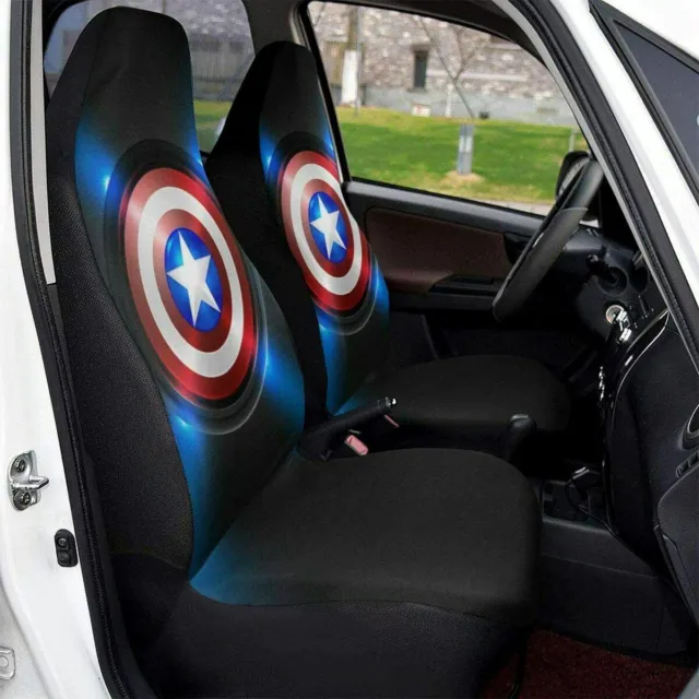 Captain America's Shield Car Seat Covers 2PCS Universal Pickup Seat Protectors