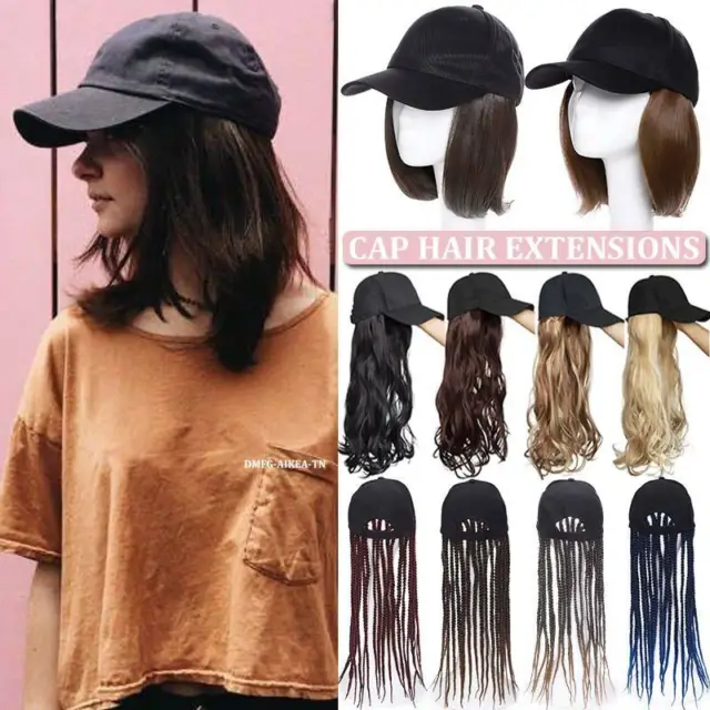 Short Straight Hairpiece With Cap Natural Hair Extensions as Human Baseball Hat