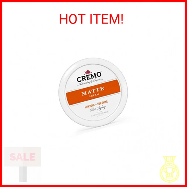 Cremo Premium Barber Grade Hair Styling Matte Cream, Light Hold, Low Shine, 4 Oz