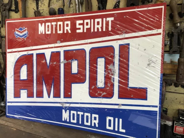 Ampol Motor Oil Spirit Chevron Style Large Repro Metal Sign SK864