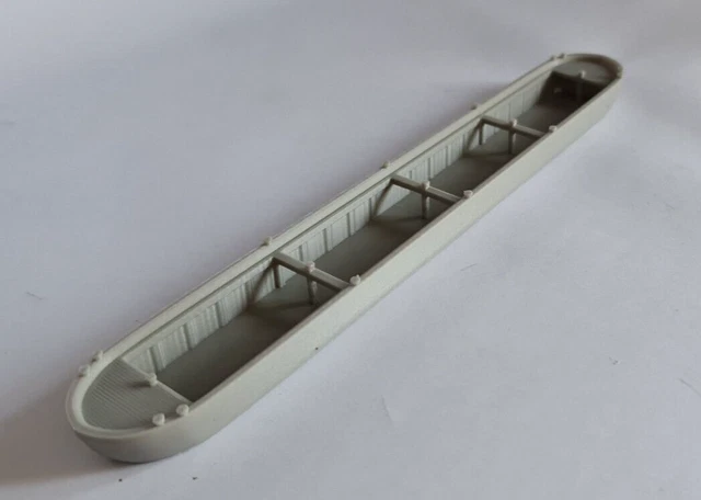 Morrisleisure N Gauge Working Canal Barge Boat – Grey Plastic, UK Made, Model Railway Scenery
