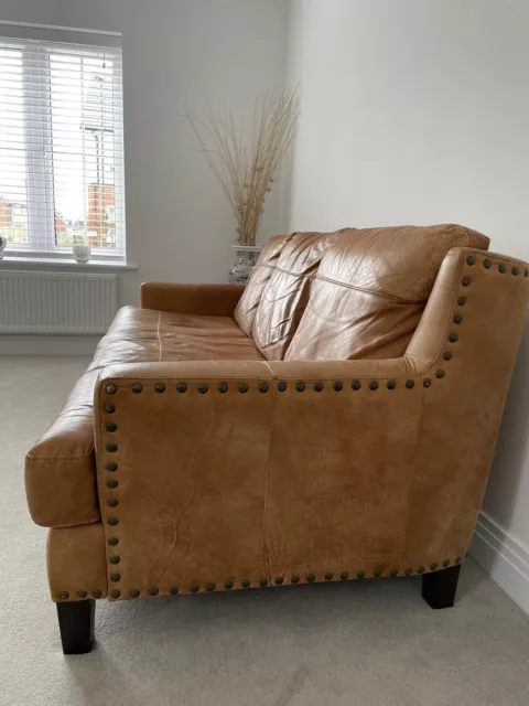 3 Seater Tan Leather Sofa