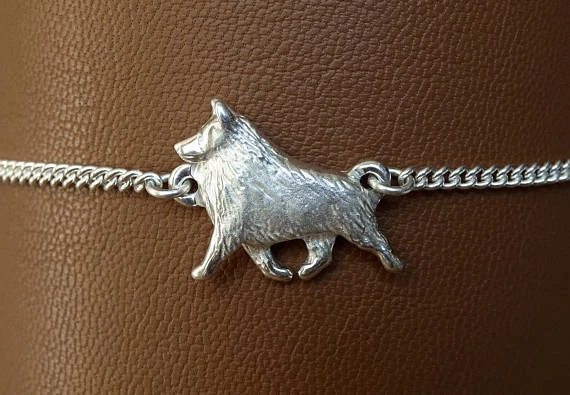 Sterling Silver Schipperke Moving Study Anklet