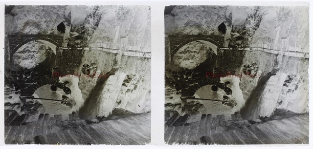 France Barrage Montagne c1940 Photo NEGATIVE Stereo Glass Plate Vintage V2n 2
