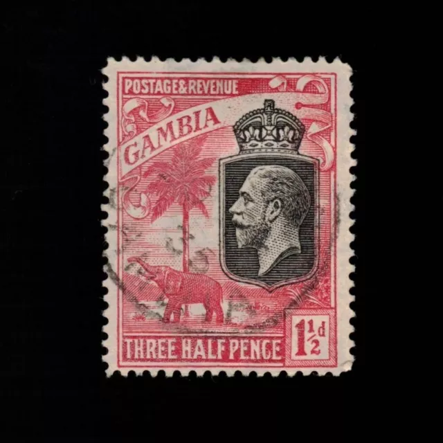 Gambia, Scott 104, King George V & Elephant, 1922-1927, used