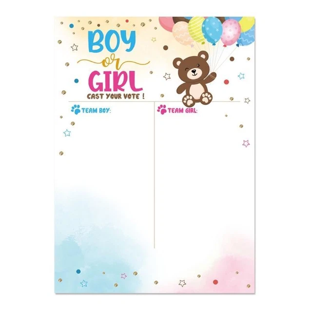 Gender Reveal Party  Gender Reveal Poster with 36 Boy and Girl Stickers 2