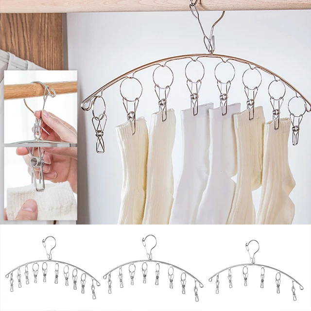 Stainless Steel Socks Panties Clip Frame Curved Stainless Bath Towel Warmer