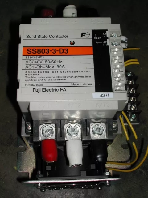 Fuji Electric SS803-3-D3 Solid State Contactor with Heat Sink SX1-C12-A4 U5