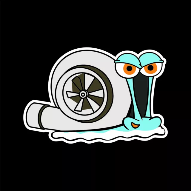JDM Cartoon Snail Turbo Car SUV Truck Funny Sticker Window Bumper Vinyl Decal