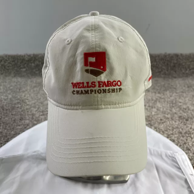 Wells Fargo Hat Cap Strap Back White Red Championship Golf Golfer Mens