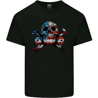 TESCHI U.S.A. FLAG AMERICA Biker Moto Da Uomo Cotone T-Shirt Tee Top
