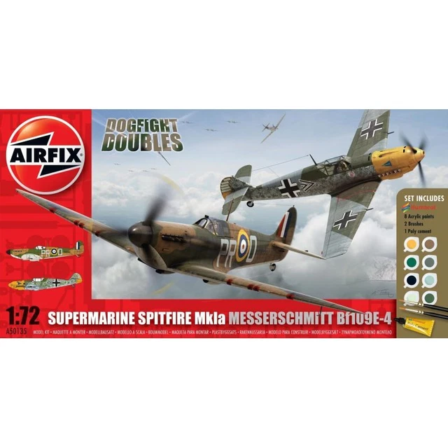 Airfix AIRFA50135 Spitfire Mk.1a & Messerschmitt BF109E-4 Dogfight Double 1/72