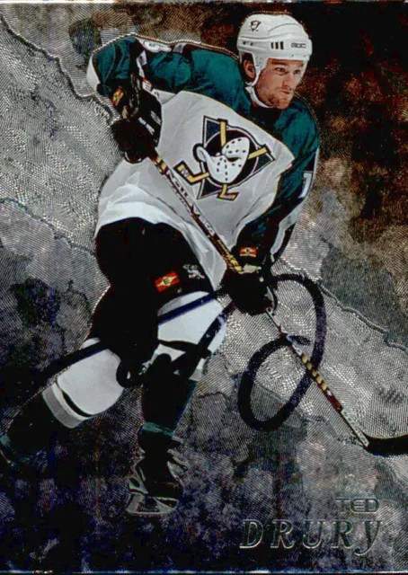 Ted Drury SIGNED autographed 98/99 BE A PLAYER card ANAHEIM MIGHTY DUCKS