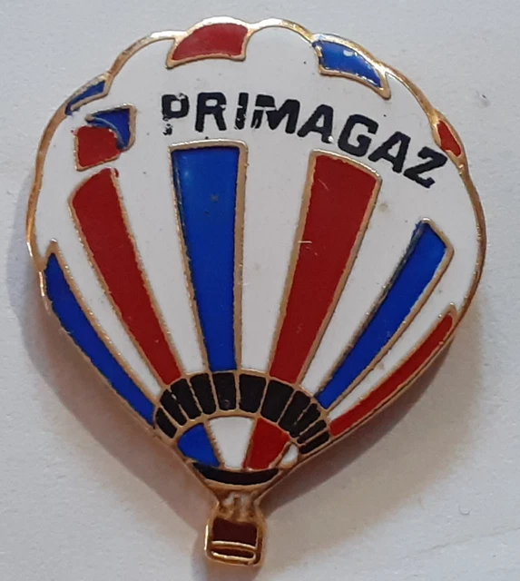 Broche Pin's Primagaz Tricolore Avec Montgolfière - Signée B1 - Occasion Très Bon état