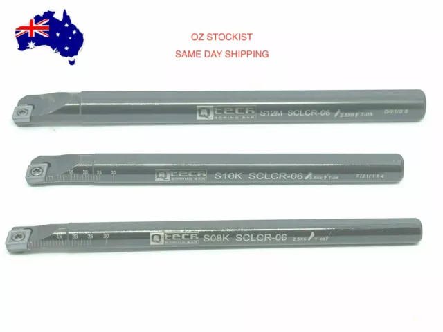 boring bar set 8mm 10mm 12mm Kit with free Widia  carbide inserts 3 Pc Kit