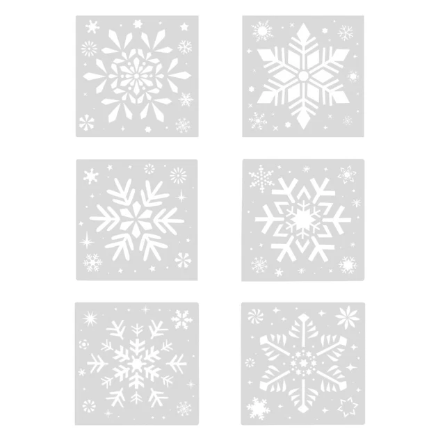 Pochoirs De Noël - Lot De 8 Modèles (sapin, Père Noël, Flocons...), Plastique Réutilisable, 13x13 Cm