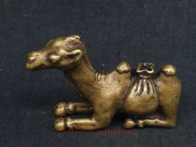 Antique Collection Chinese Bronze Carving Camel Statue Paperweight Decoration