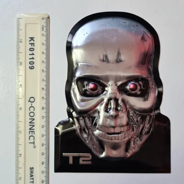 TERMINATOR 2 - T2 Endoskeleton Head - 7" Tin Plate Metal Sign - Loot Crate