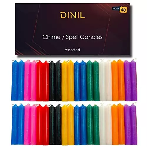 40 Assorted Colors Spell and Chime Candles for Rituals Birthdays Altar