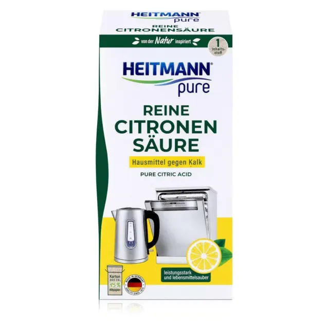 Heitmann pure Reine Citronen Säure 350g - Universell gegen Kalk (1er Pack)