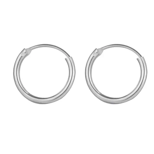 Boucles D'Oreilles 925 Argent Doré 10mm Petit Créoles 2