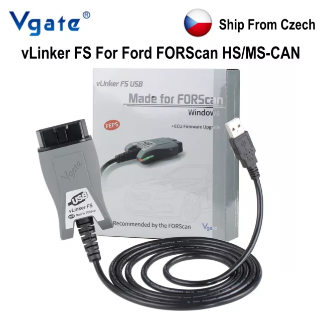 Vgate vLinker FS ELM327 Fit für Ford Mazda FORScan HS/MS-CAN OBD2 Code Scanner