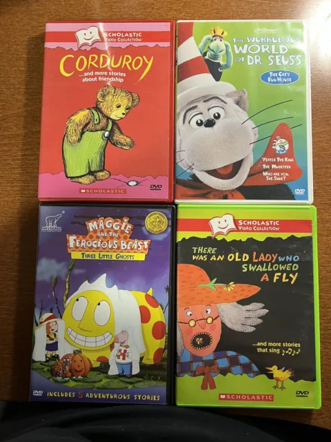 SCHOLASTIC LOT OF 4 DVDs Video Collection inc. Dr. Seuss, Friendship ...