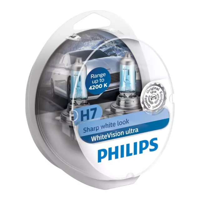 Kit 2 Lampade Philips H7 white Vision Ultra + 2 W5W Lampadine Fari Effetto 4200k