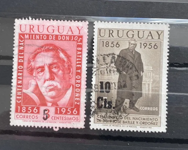 Uruguay 1957 Pres. Jose Batlle Ordonez Surcharged 5FM211