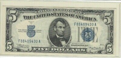 CRISP UNC. 1934 SERIES OF A $5 Five Dollar Circulated Silver Certificate Note