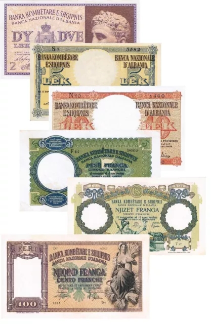 Italia regno d'italia albania 6 banconote (Riproduzione/copy)