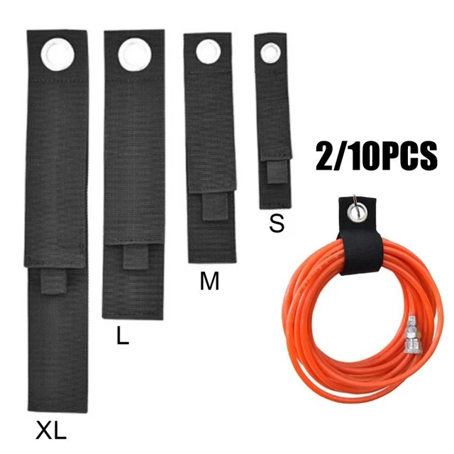 Aufgeräumte Haken & Schlaufenriemen Krawatten Gurtband 2/10 Stck. Schwarz Kabel Organizer Wiederverwendbar