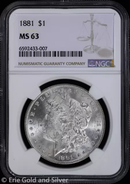 1881-P $1 Morgan Silver Dollar NGC MS 63 | Uncirculated UNC