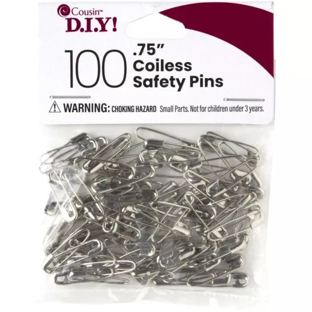 CousinDIY Coiless Safety Pins 100/Pkg