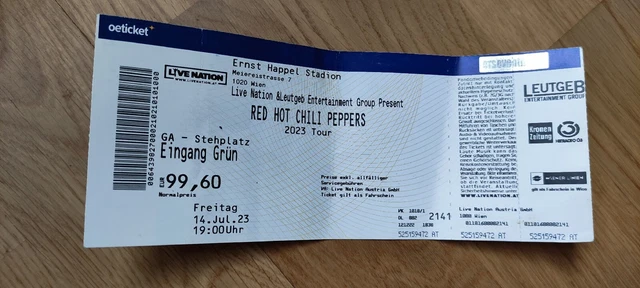 red hot chili peppers used ticket sammler wien 14.juli 2023