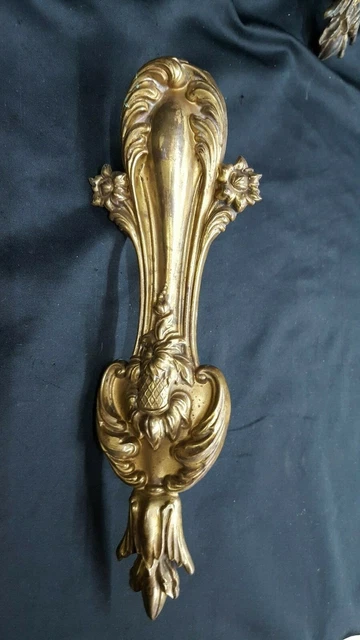 4 Antique Art Nouveau Ornate Brass Curtain Tie Backs 4