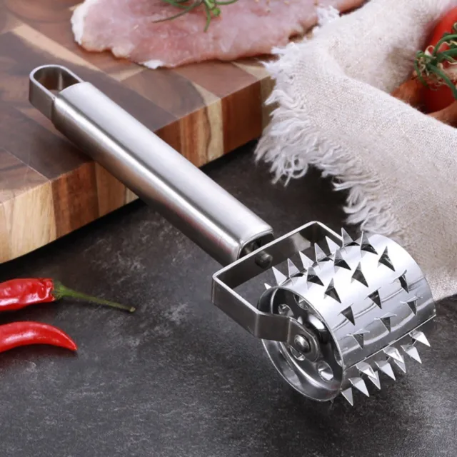 Stainless Steel Meat Tenderizer Roller Rolling Meat Needle Steak Kitchen Gadget|