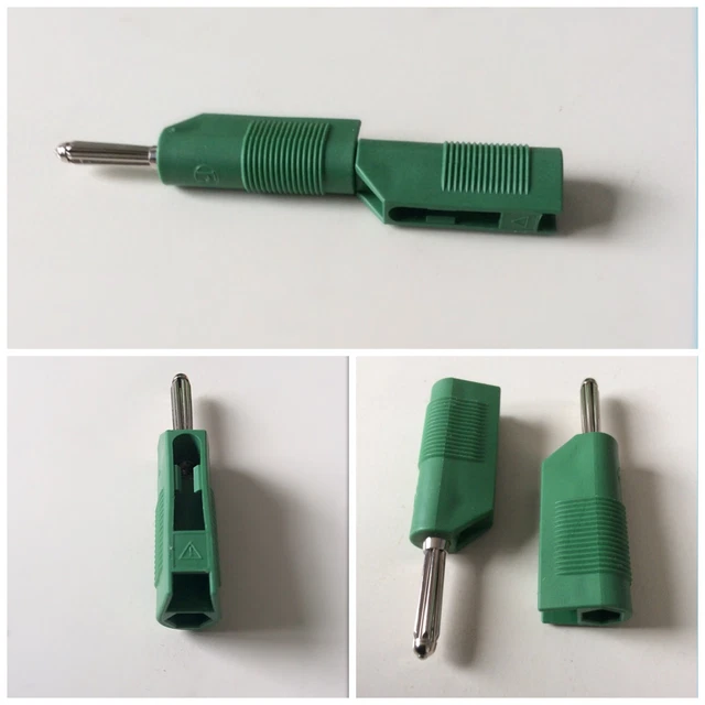 GREEN 4MM HIRSCHMANN Stackable Banana plug Hifi speaker connector screw