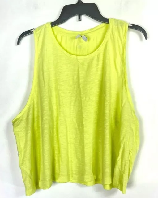 NWOT Zella Yellow Racerback Sleeveless Round Hem Tank Top Women's Plus Size XL.